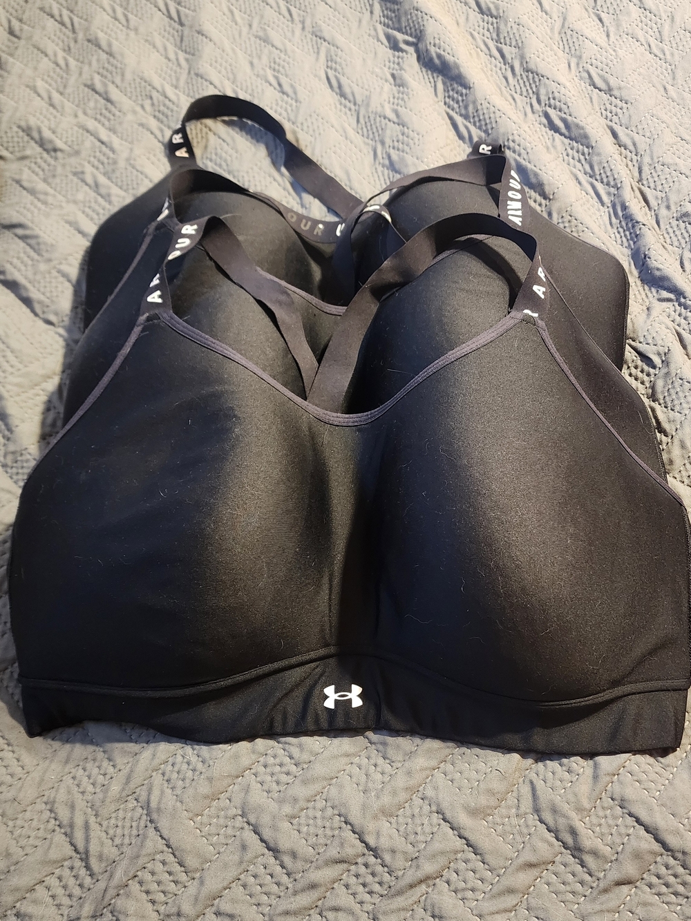 Three Under Armour Black Padded High-Impact Sports Bras